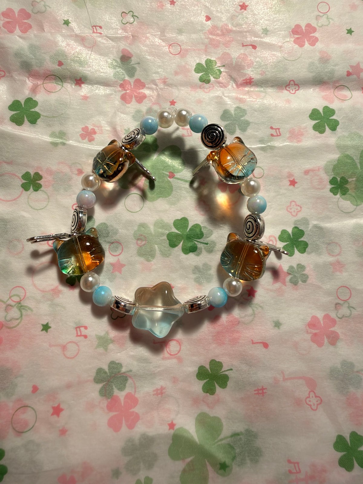 Blue and orange theme bracelet