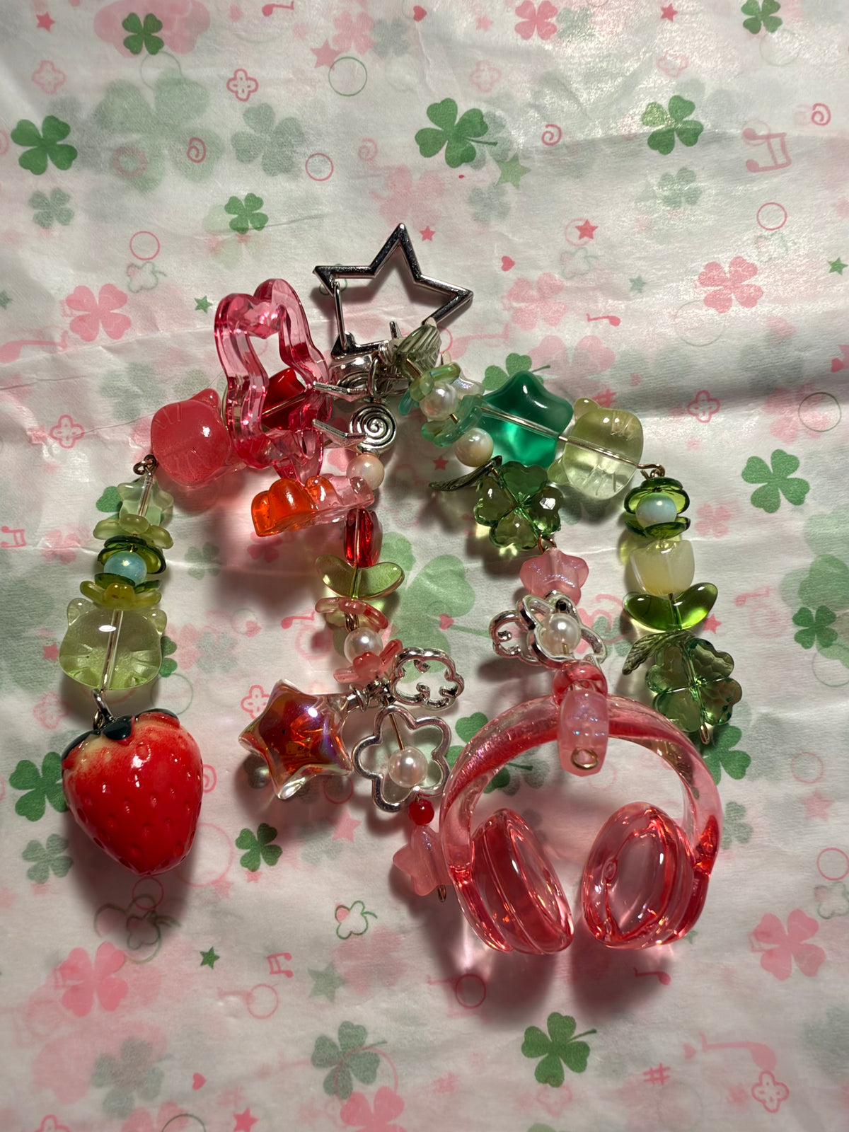 Custom keychain - Red and Green Version 2